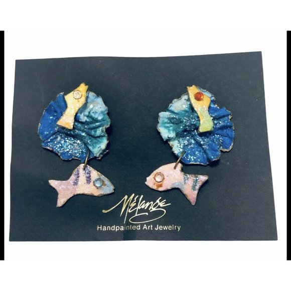 VTG 1990’s‎ Art Jewelry- PAPER, Hand Made, painted, - Picture 2 of 5